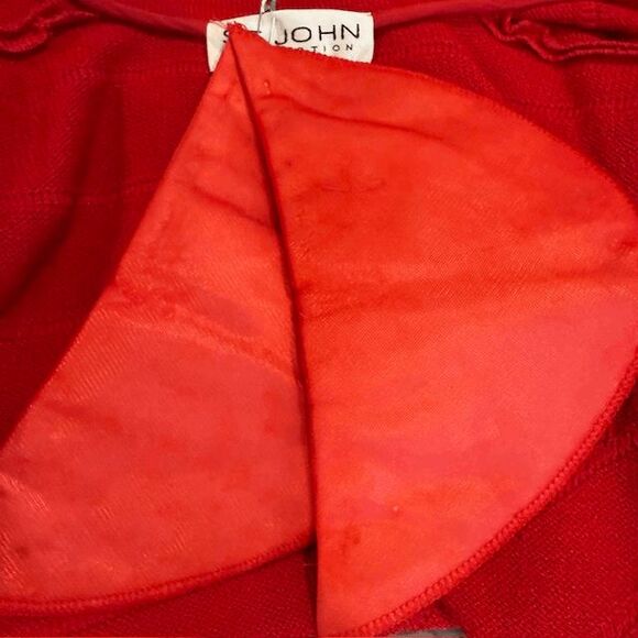 St. John Santana Knit Textured Wool Blend Sweater Zip Mandarin Collar Size 6 - Picture 6 of 13